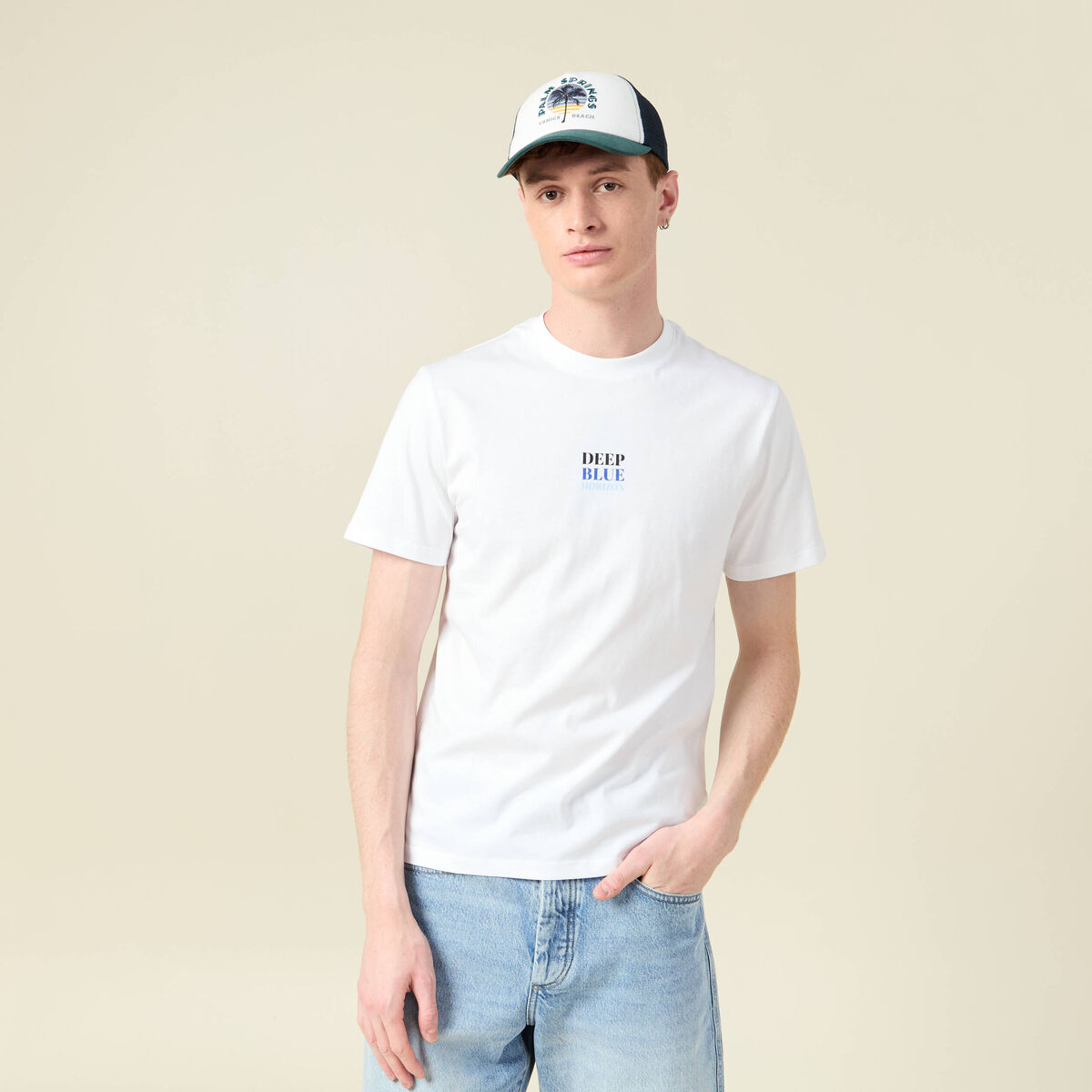 T-shirt manches courtes cintré blanc homme