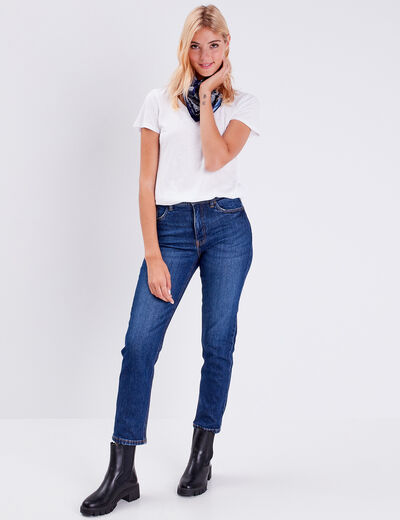 Jeans regular denim brut femme