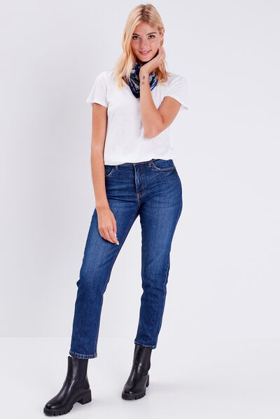 Jeans regular denim brut femme