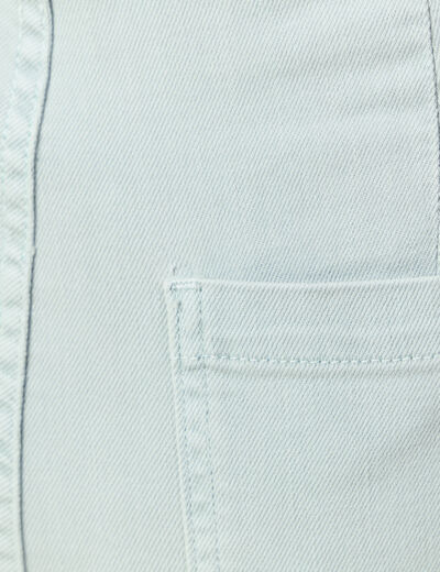 Pantalon large taille haute en jeans vert kaki femme
