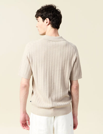 Polo manches courtes beige homme