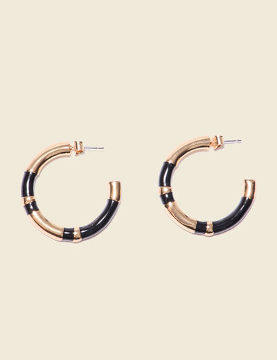 Boucles d'oreilles créoles noir femme
