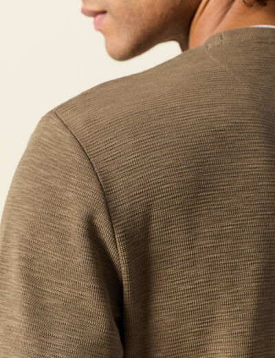 T-shirt manches longues taupe homme