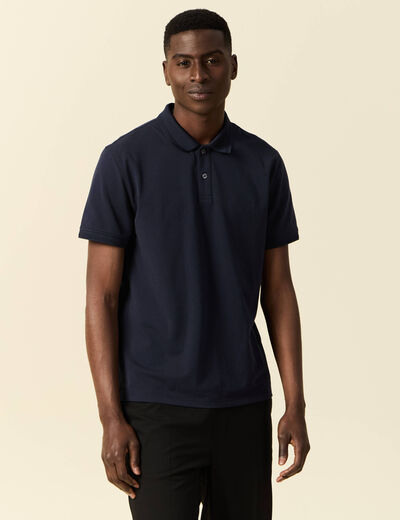 Polo manches courtes bleu marine homme