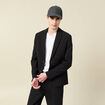 Blazer manches longues col tailleur noir homme