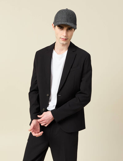 Blazer manches longues col tailleur noir homme