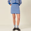 Jupe droite tricotée bleu femme