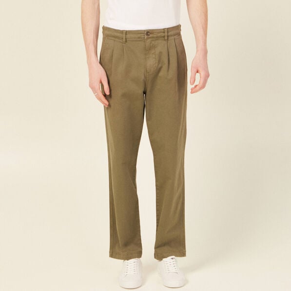pantalon chino large vert kaki homme Pantalon chino large vert kaki homme