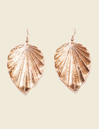 Boucles d'oreilles pendantes couleur or femme