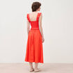 Jupe longue &eacute;vas&eacute;e en coton ray&eacute; orange fonc&eacute; femme