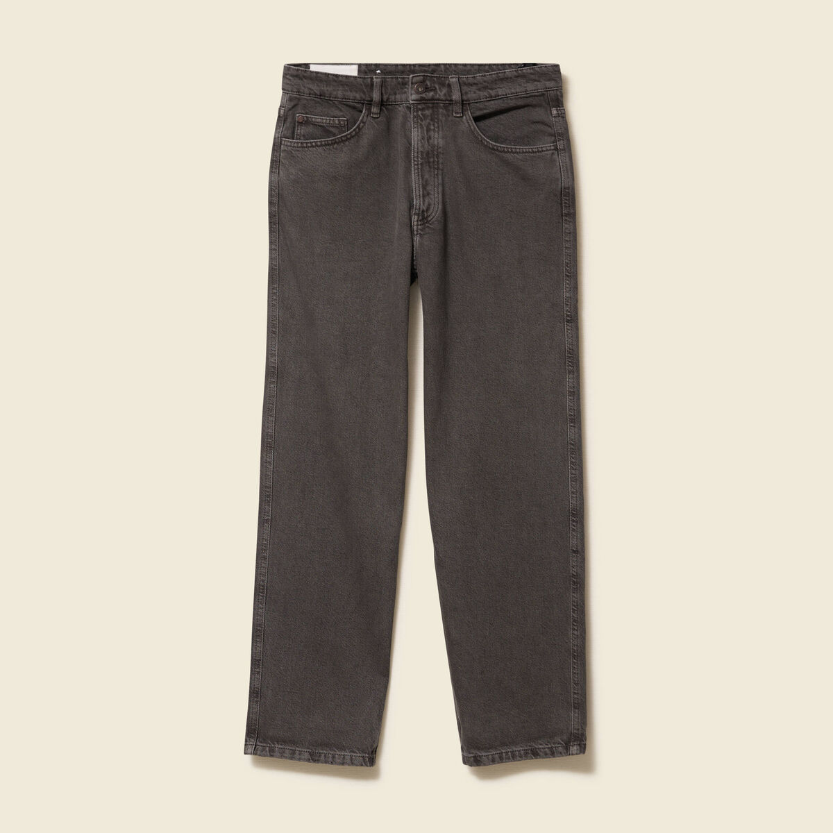 Jeans large longueur 32 en coton marron homme