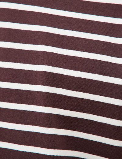 T-shirt en coton manches courtes marron fonc&eacute; homme
