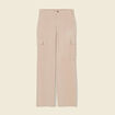 Pantalon cargo fluide beige femme