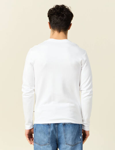 T-shirt manches longues blanc homme