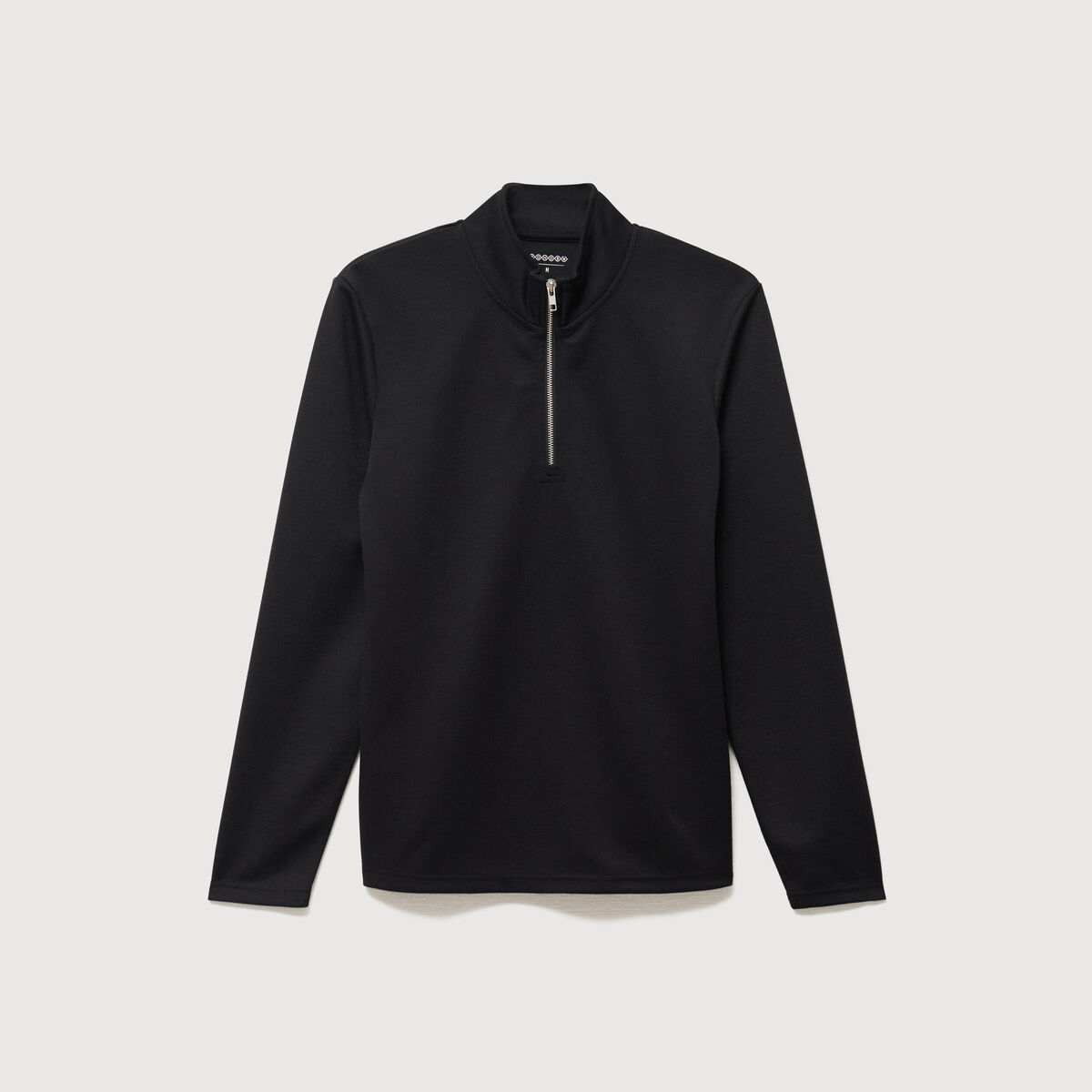 Sweat droit col montant manches longues noir homme