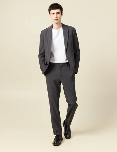 Pantalon slim cigarette gris fonc&eacute; homme