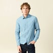 Chemise en coton manches longues denim bleach homme