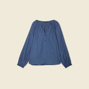 Blouse manches longues bleu foncé femme