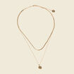 Collier 2 rangs couleur or femme