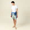 Short droit avec cordon vert olive homme