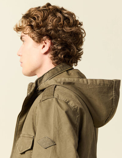 Veste col montant manches longues taupe homme