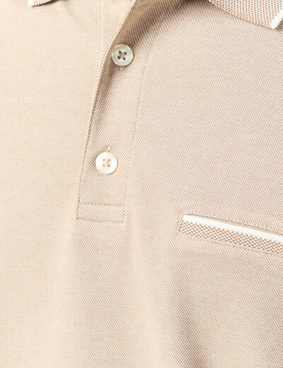 Polo manches courtes taupe homme