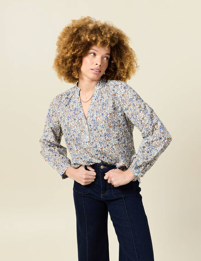 Blouse manches longues bleu clair femme