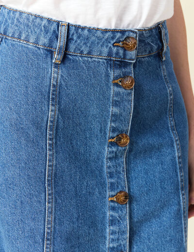 Jupe trapèze en jean denim stone femme