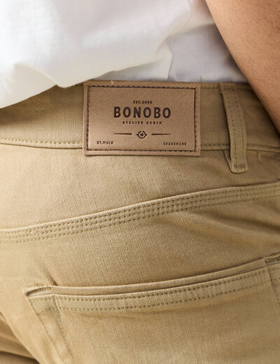 Jeans straight longueur 34 denim beige homme