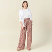 Pantalon large fuide bleu gris femme