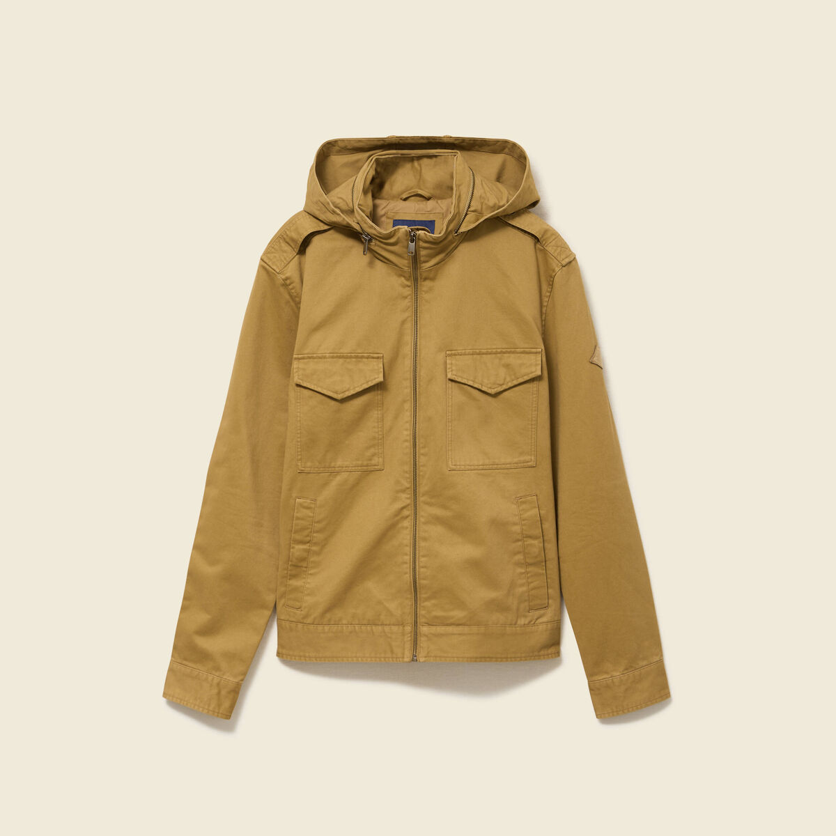 Veste col montant manches longues camel homme