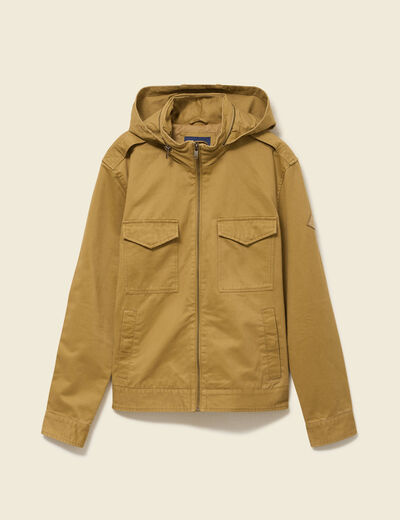 Veste col montant manches longues camel homme