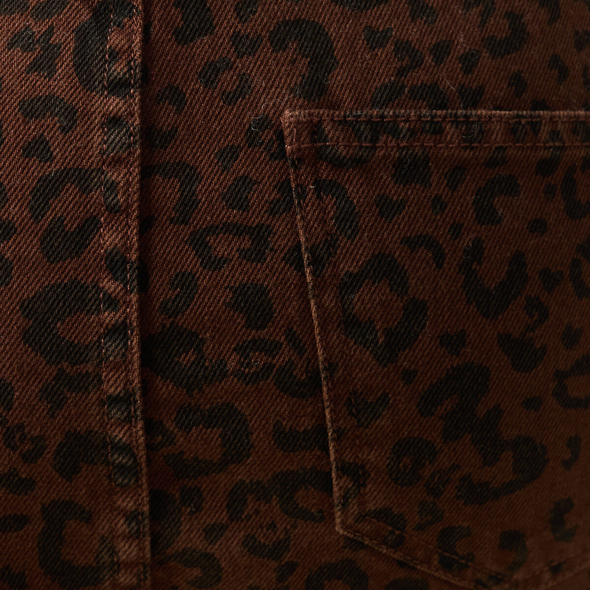 Jupe droite longue en coton marron cognac femme