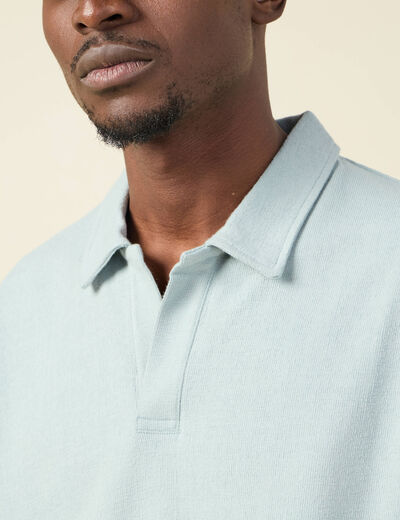 Polo manches courtes bleu gris homme