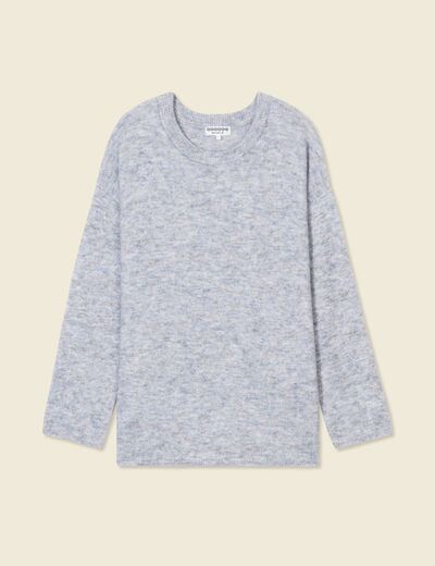 Pull manches longues bleu ciel femme