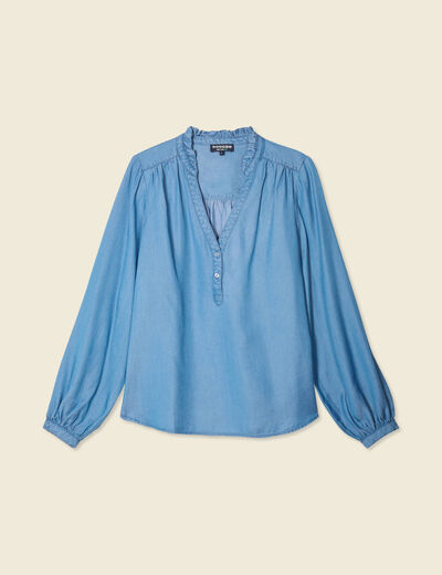 Blouse manches longues denim stone femme