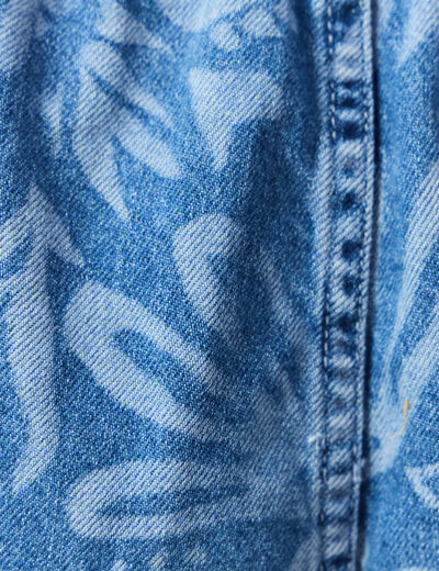 Short large en jean denim stone femme