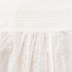 Blouse col mao manches longues en coton ecru femme