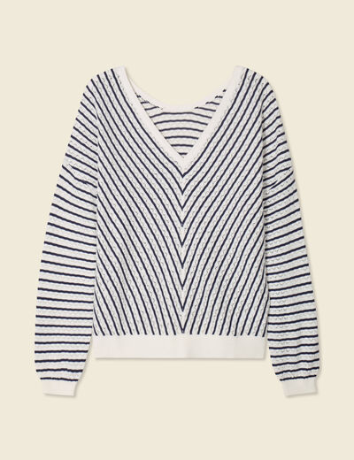 Pull manches longues ecru femme