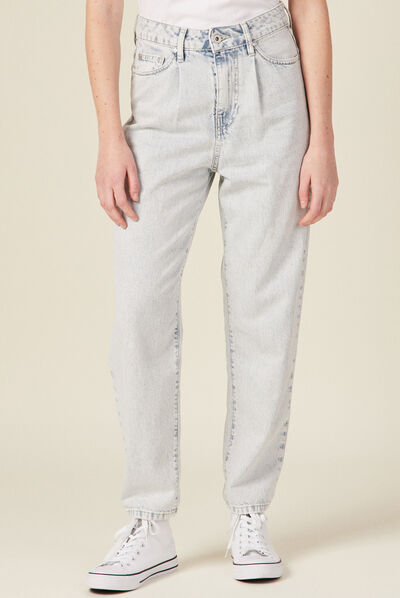 Jeans slouchy denim snow bleu femme