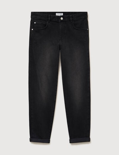 Jeans droit 7/8&egrave;me taille standard denim noir femme