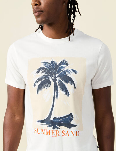 T-shirt manches courtes ecru homme