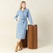 Robe midi droite en jean denim used femme