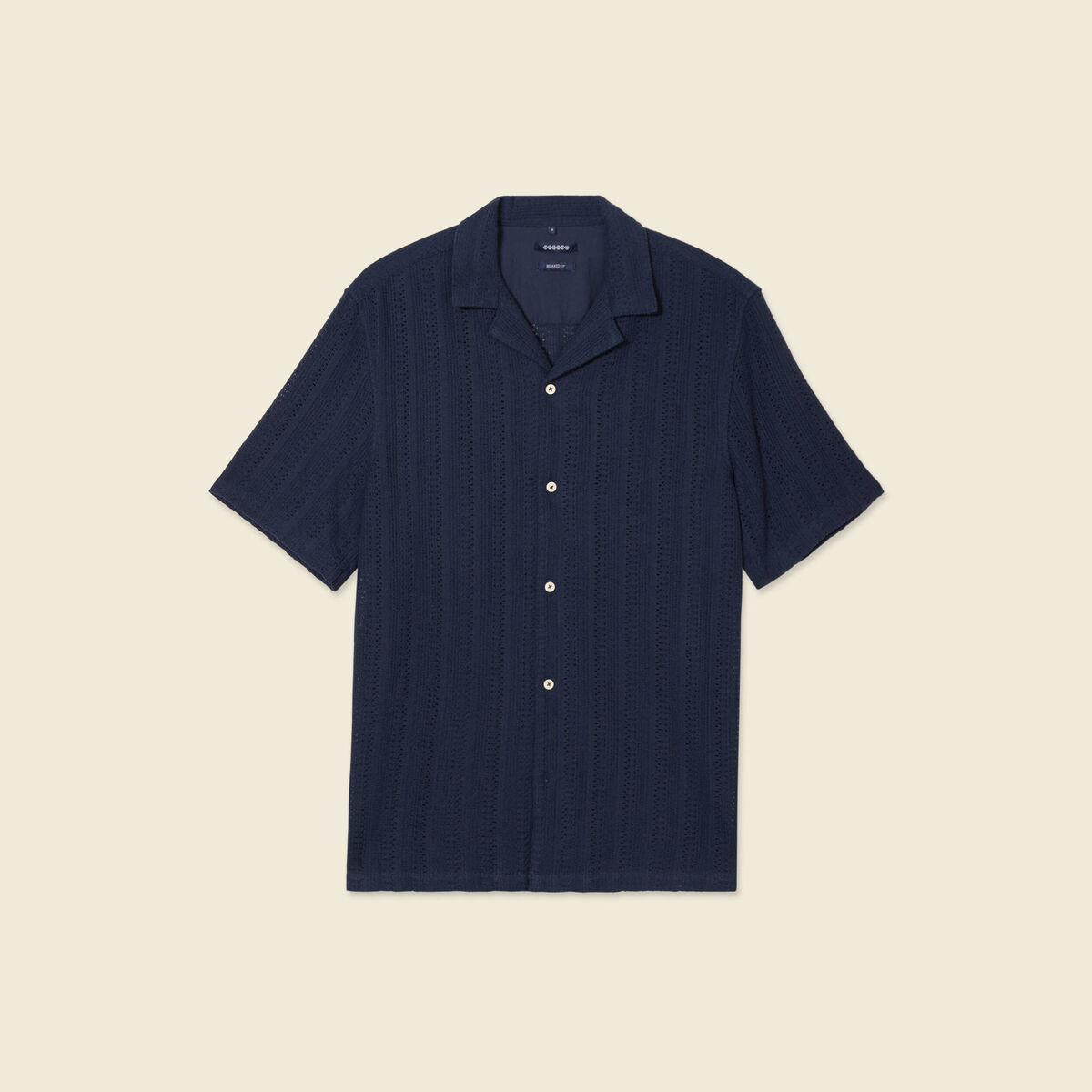 Chemise manches courtes bleu marine homme