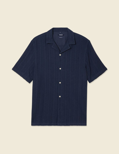 Chemise manches courtes bleu marine homme