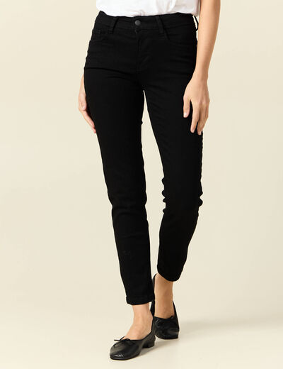 Jeans Vanessa - slim taille basse 7/8ème denim noir femme