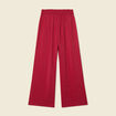 Pantalon large fluide rouge fonc&eacute; femme