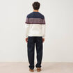Pull fin col rond manches longues bleu marine homme