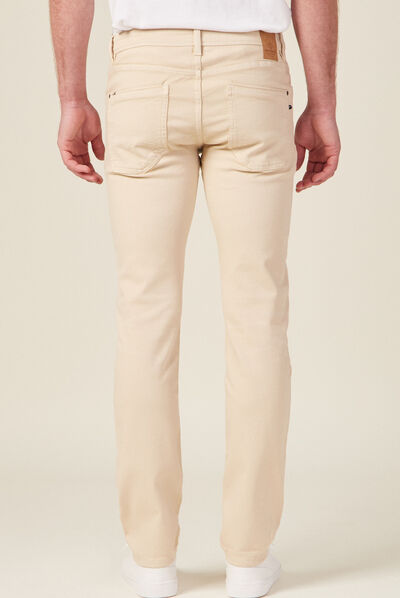 Pantalon slim 5 poches beige homme