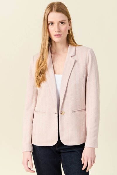 Veste blazer droite rose femme